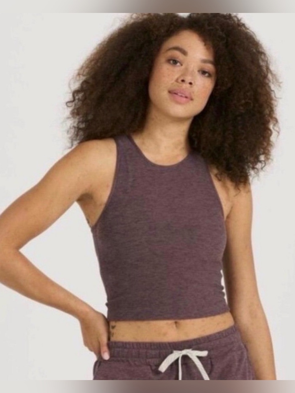Vuori Elevation Plyo Tank Top in Smoked Plum Heather Size Small